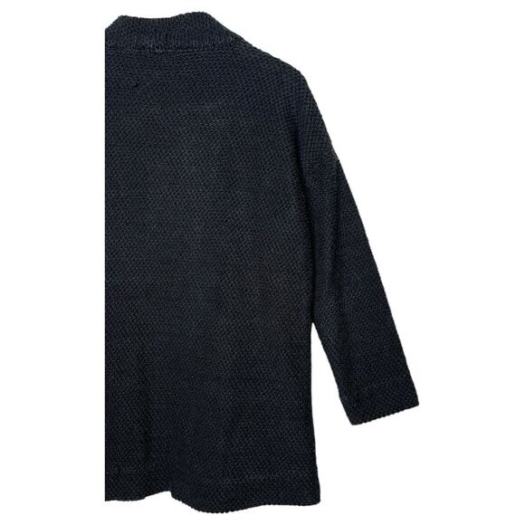 Marine Layer Cardigan Sweater Womens Small Black Open Front Heavyweight Pockets - Picture 7 of 13